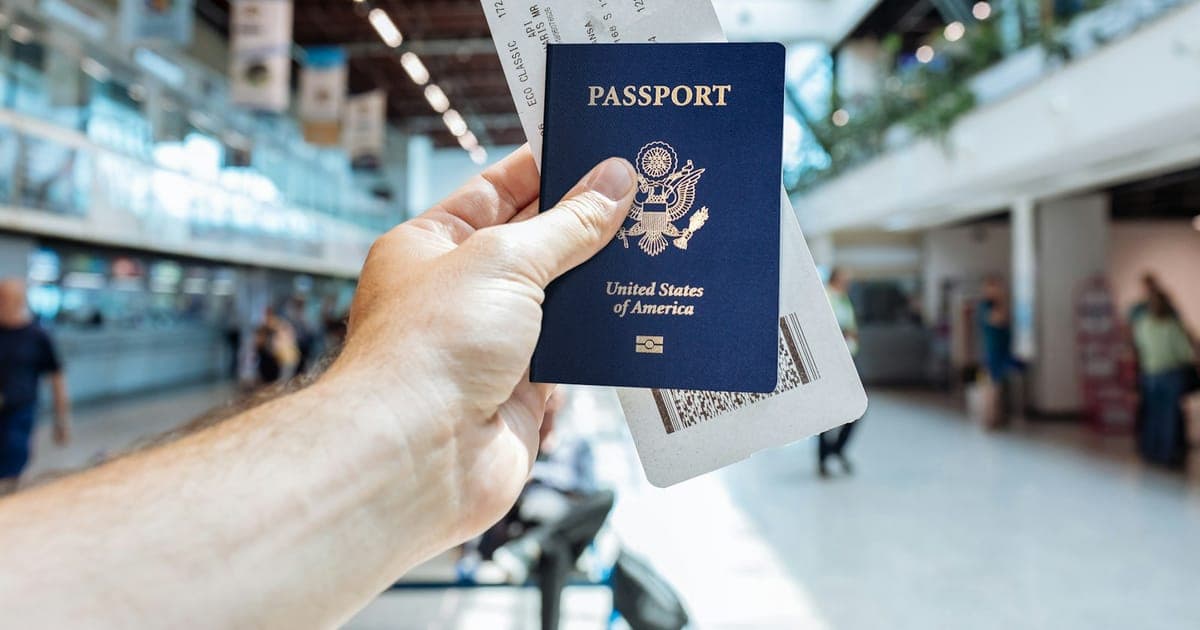 An identity document being checked